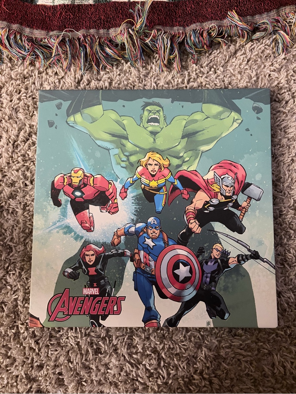 Marvel Avengers Heroine and Heroes Print - Green, Red, Blue, Yellow, Pink